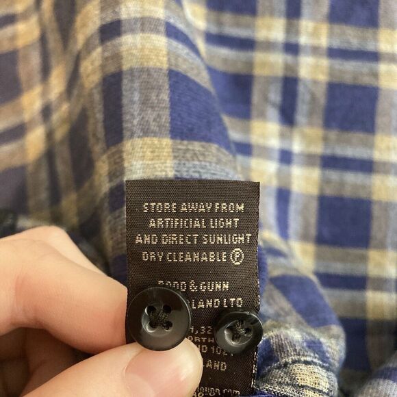 Rodd & Gunn Men’s Navy Green‎ Plaid Button Up Woven Shirt Sz S Elevated Basics - Picture 10 of 13